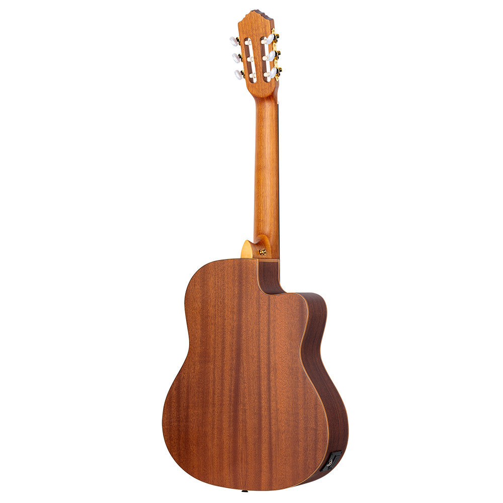 ORTEGA Family Series Pro 4/4 Konzertgitarre 6 String Lefty - Massive Zeder / Mahagoni Natur + Bag