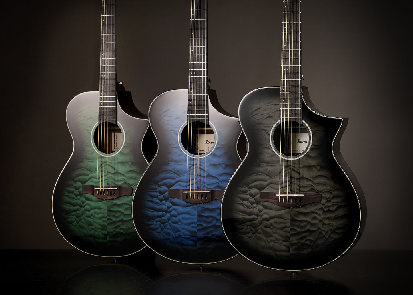 IBANEZ AEWC Akustikgitarre 6-String - Transparent Emerlad Burst Top & Natural High Gloss Back & Side
