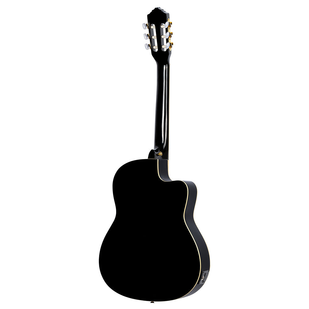 ORTEGA Family Series Pro 4/4 Konzertgitarre 6 String Lefty - Massive Fichte / Mahagoni Black + Bag