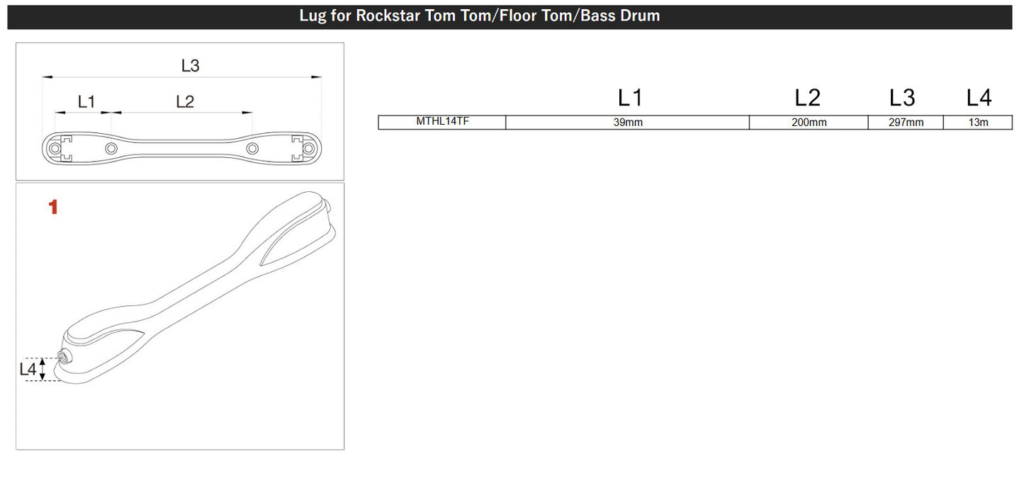 TAMA Gummiunterlage für Spannböckchen mit 14" Tiefe (Rockstar Custom/Rockstar)