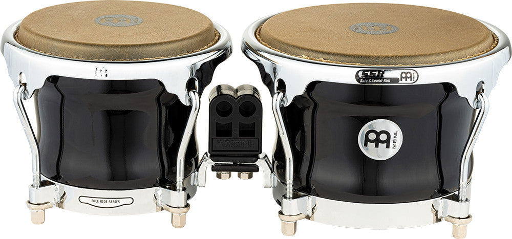 MEINL Percussion Free Ride Fiberglass Bongo 7" Macho & 8 1/2" Hembra - Black