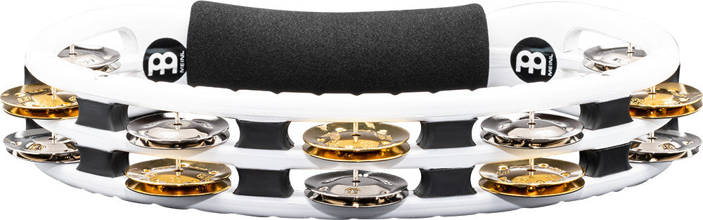 MEINL Percussion Traditional ABS Series Hand Held Molded ABS Tambourine - weiß/vernickelter Stahl/Messing massiv