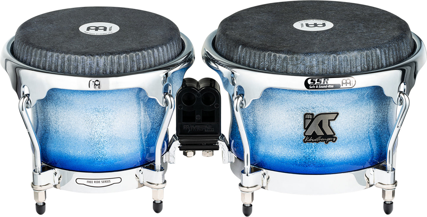 MEINL Percussion Artist Series Bongo William "Kachiro" Thompson, REMO® Black Calfskin Skyndeep Heads - 7" & 8 1/2" Electric Sky