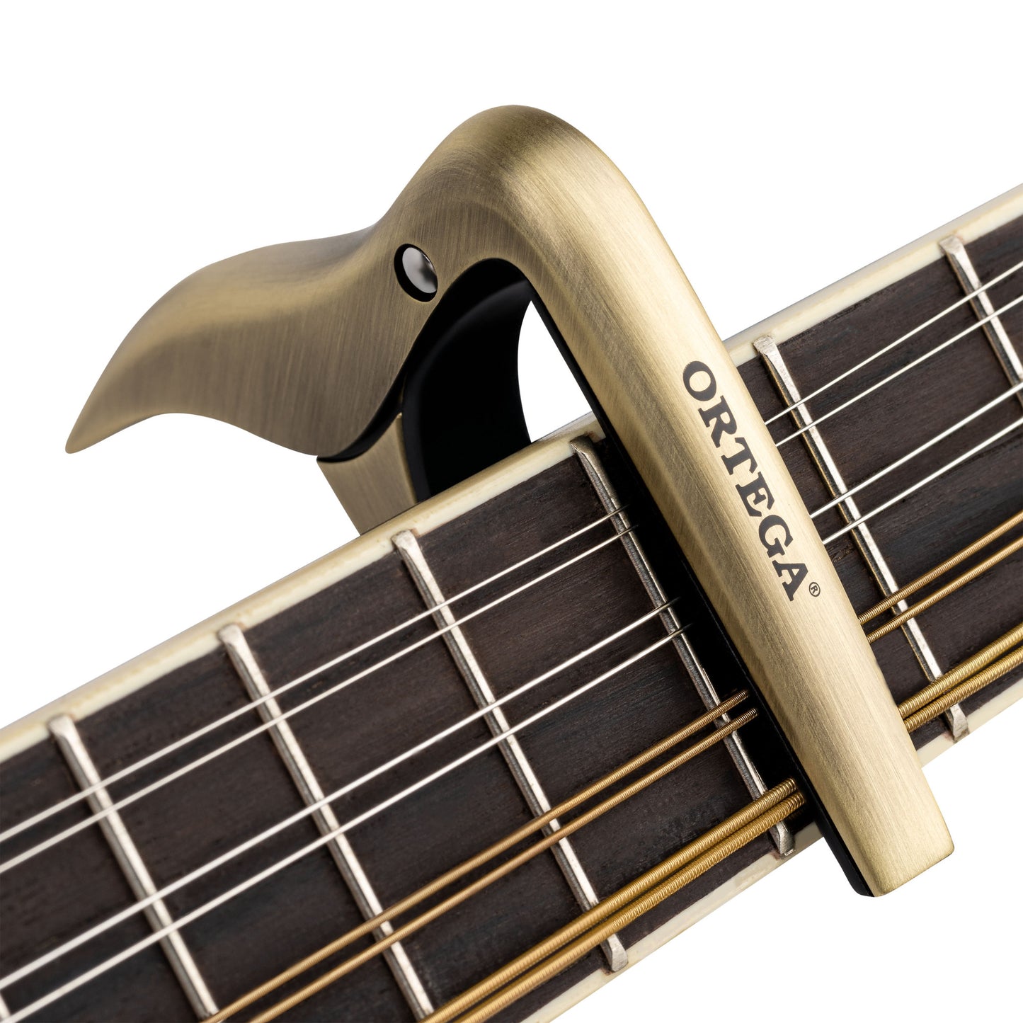 ORTEGA Ukulele Capo - Brushed Brass Design