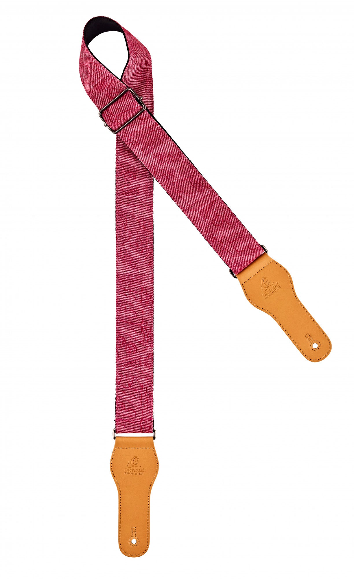ORTEGA Spring Series Baumwollgitarrengurt - Pink Jean