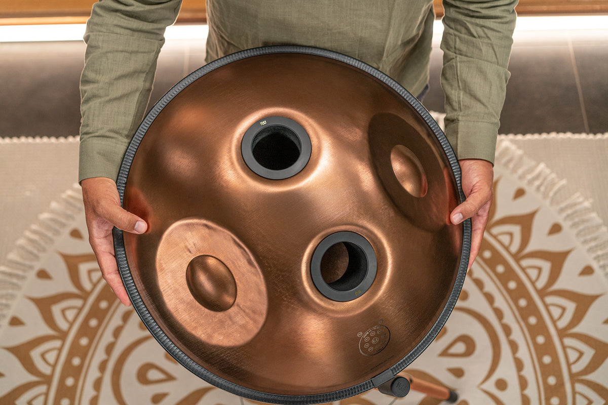 Meinl Sonic Energy Sensory Handpan, Edelstahl, F Pygmy, 11 Töne, 440 Hz, Vintage-Kupfer