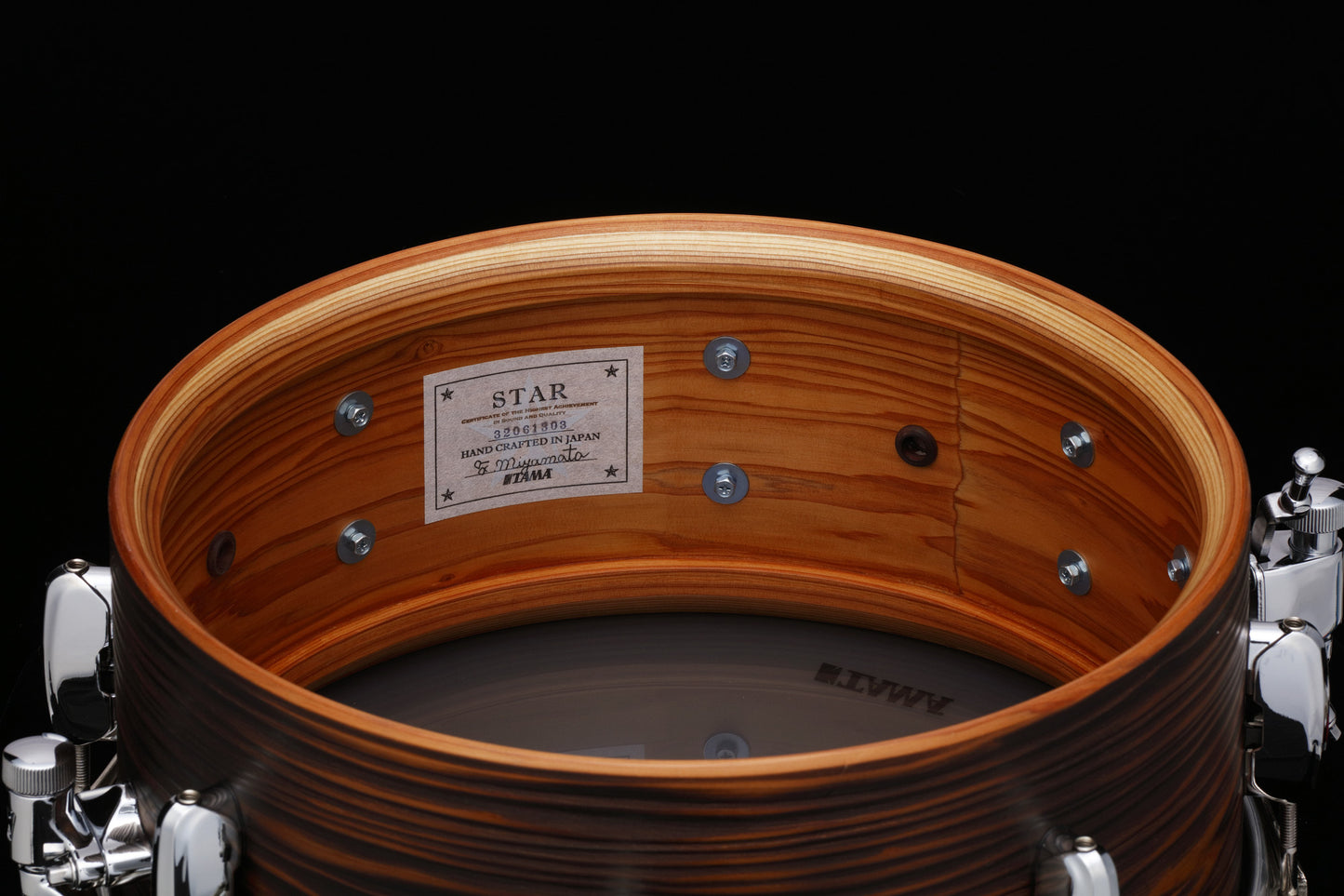 TAMA STAR Reserve Solid Japanese Cedar Snare Drum 14" x 6" - Burnt Oiled Cedar