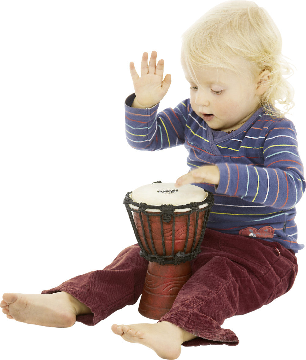 NINO Percussion Water Rythm Series Original African Style Rope Tuned Wood Djembe - 4 1/2"