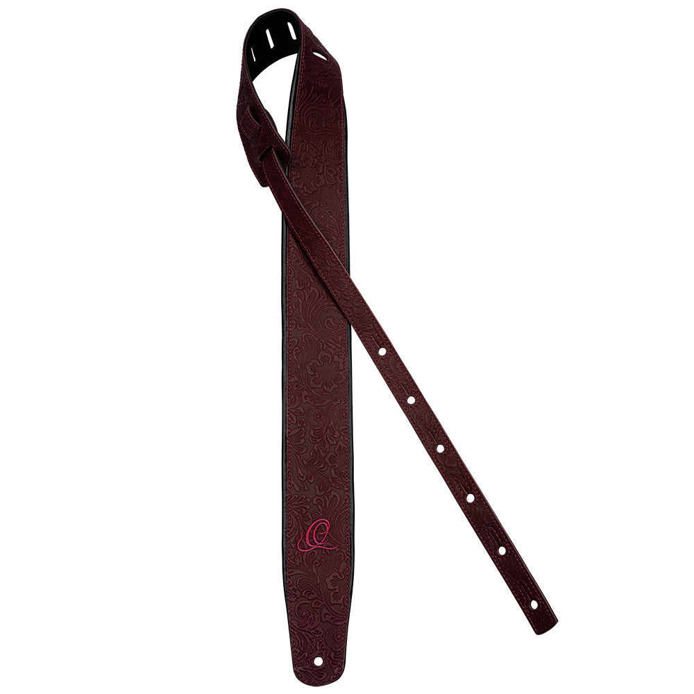 ORTEGA Echtledergitarrengurt - Byzantine Bordeaux