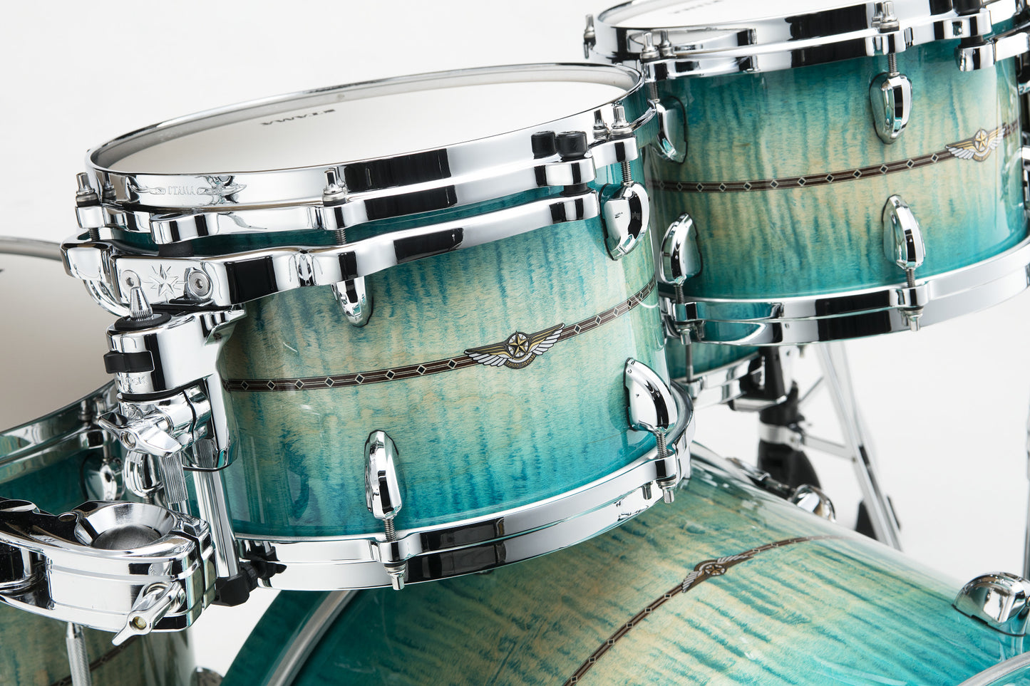 TAMA STAR Maple Rack Tom 8" x 6" - Emerald Sea Curly Maple Burst/Chrom HW/mit Inlay (outside)