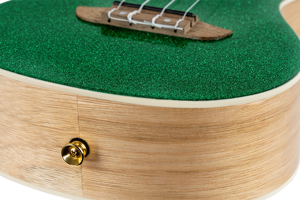 ORTEGA Element Serie Konzert Ukulele 4 String - Spruce / Catalpa Metallic Green + Bag