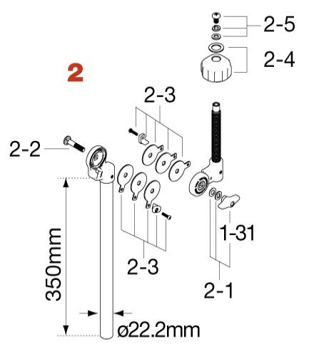 TAMA Mittelrohr für HS80HWN Tall Snare Stand