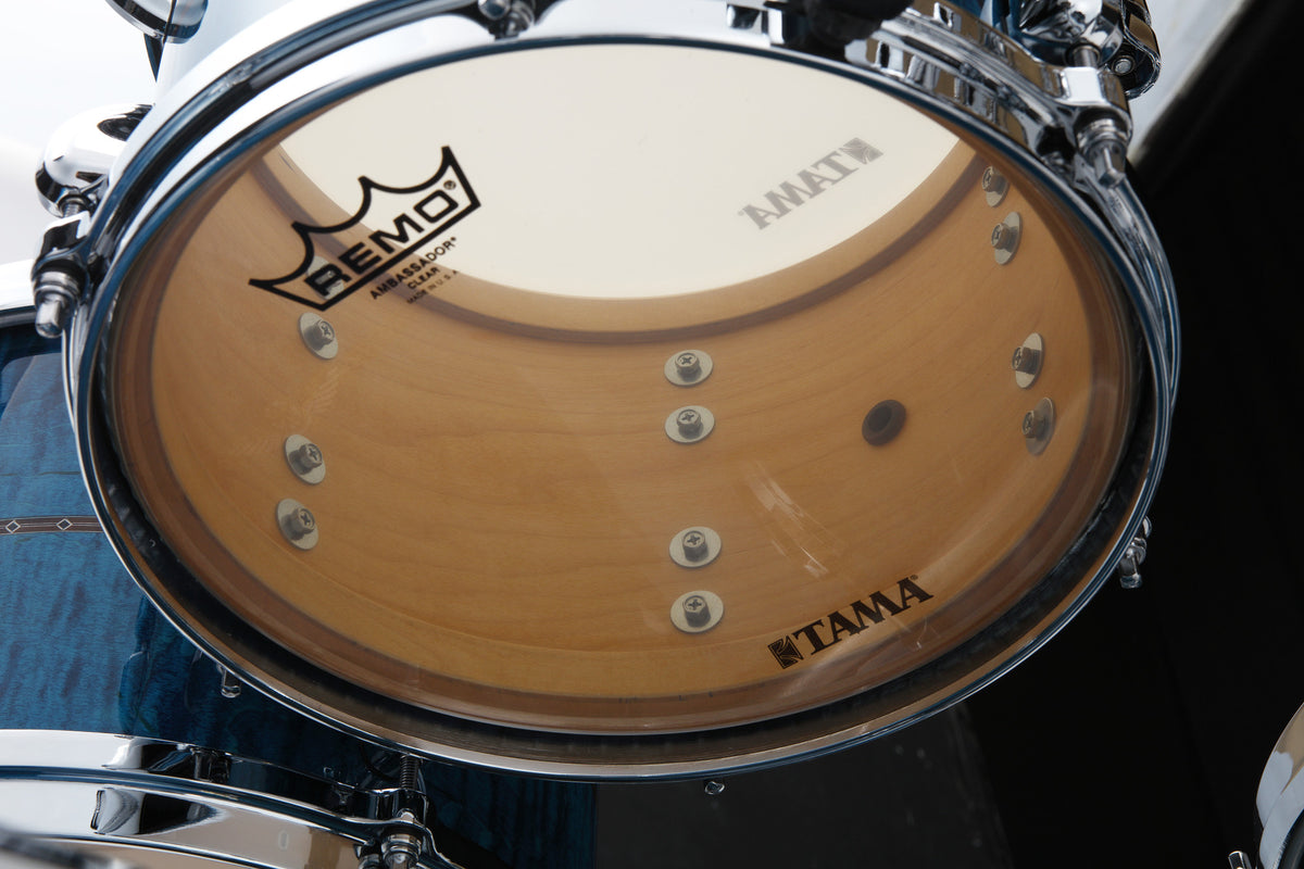 TAMA STAR Maple Rack Tom 10" x 7" - Ocean Blue Curly Maple/Chrom HW/mit Inlay (outside)