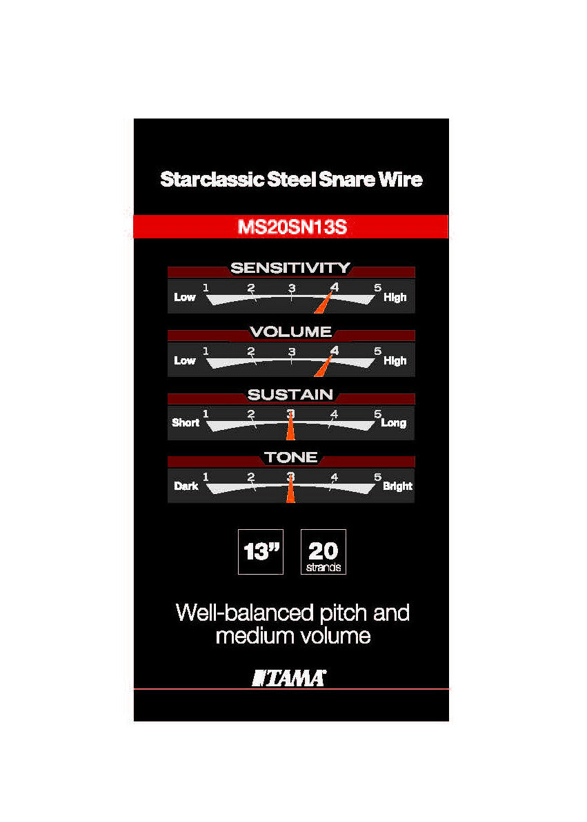 TAMA Starclassic Snare Wire - 13" 20 Wires, Steel, with Starclassic Logo