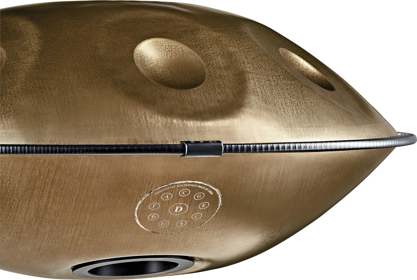 MEINL Sonic Energy Sensory Handpan Stainless Steel D Kurd 10 Notes 440 Hz - Vintage Gold