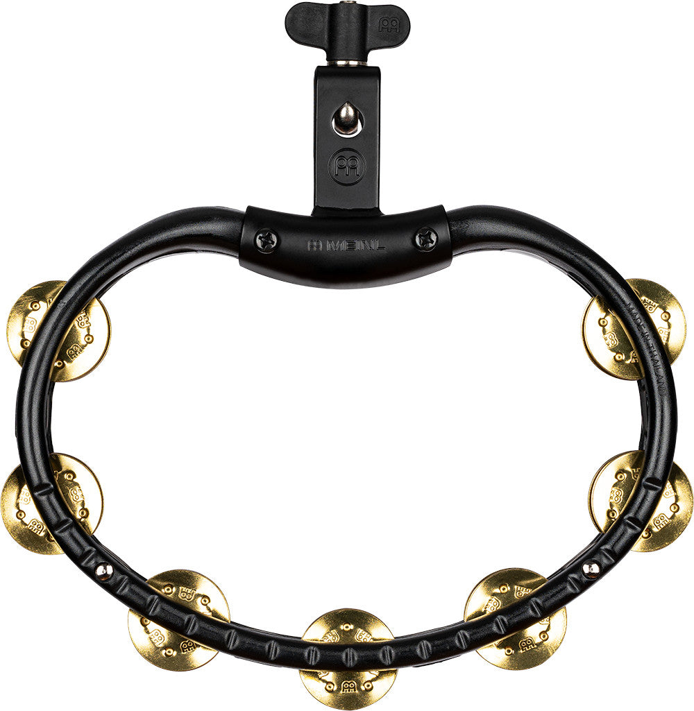 MEINL Percussion Traditional Mountable ABS Series Molded ABS Tambourine - Black/Solid Brass Jingles