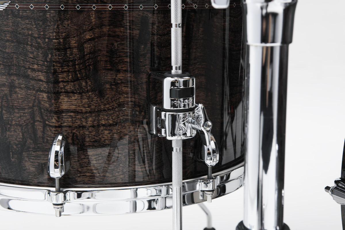 TAMA STAR Maple Floor Tom 14" x 14" - Gloss Natural Curly Maple/Chrome HW/with Inlay (outside)