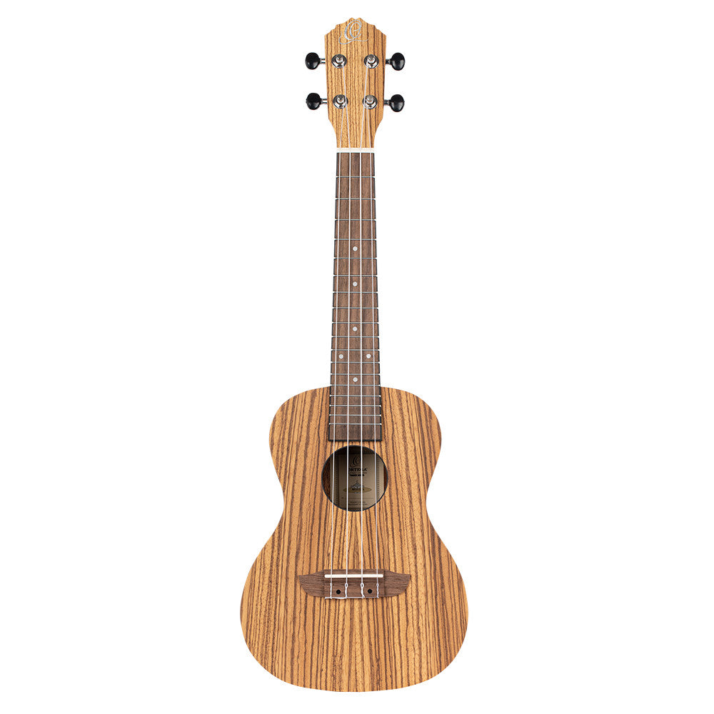 ORTEGA Timber Series Concert Ukulele 4 String Lefty - Zebrawood Natural + Bag