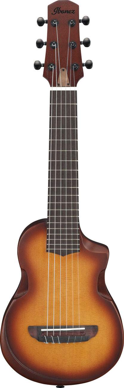 IBANEZ AU Piccolo Guitar 6-String - Open Pore Light Brown Sunburst + Gig Bag