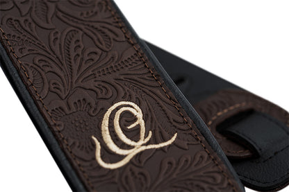 ORTEGA Echtledergitarrengurt - Byzantine Cocoa