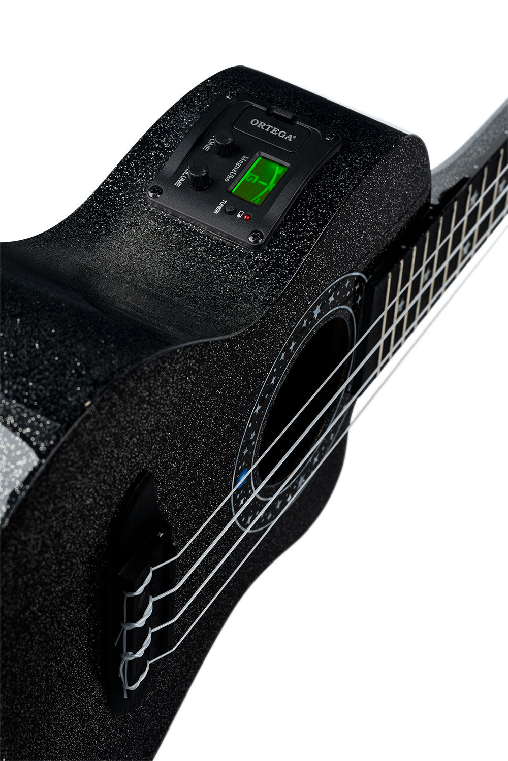 ORTEGA Horizon Serie Konzert Ukulele 4 String - Black Sparkle + Bag