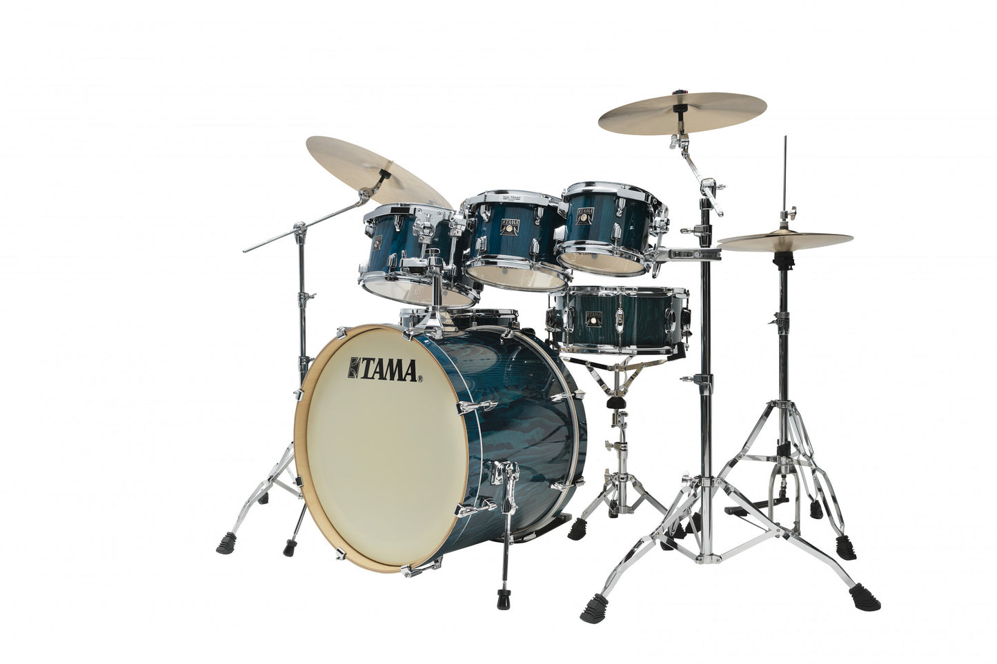TAMA Superstar Classic Shell Kit 7 teilig - Gloss Sapphire Lacebark Pine/Chrom HW
