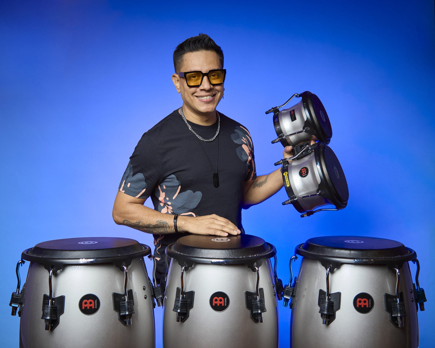 MEINL Percussion Artist Series Diego Camacho Signature 7" & 8 1/2" Bongo - Pearl Grey