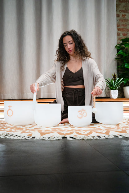 MEINL Sonic Energy 4-piece Om Crystal Singing Bowl Set