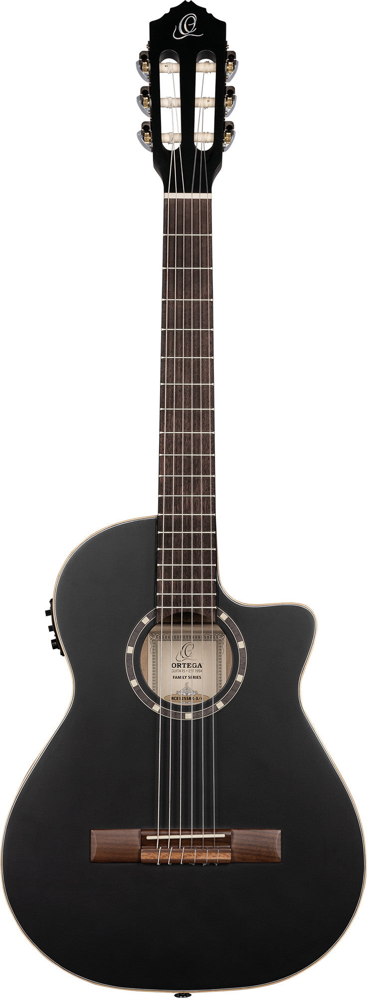 ORTEGA Family Series 3/4 Konzertgitarre 6-String - Satin Black + Gigbag