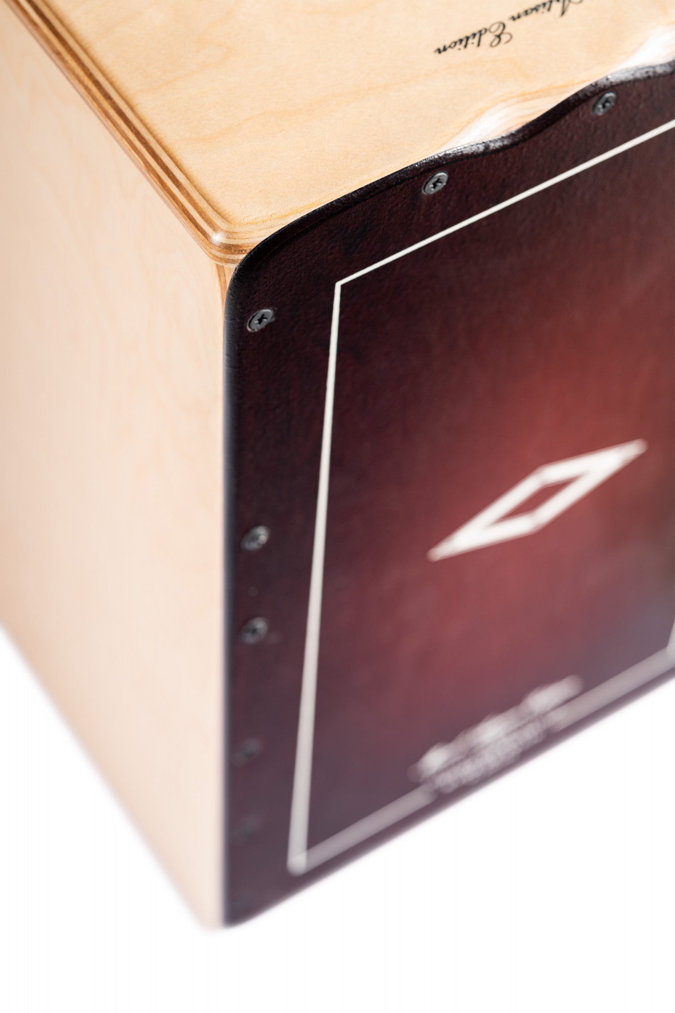 MEINL Percussion Artisan Edition Series String Cajon Soleá Line - Dark Red Burst