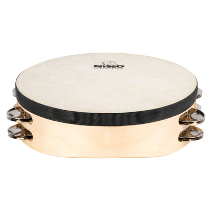 NINO Percussion Double Row Headed Wood Tambourine - 8” Natural