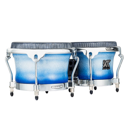 MEINL Percussion Artist Series Bongo William "Kachiro" Thompson, REMO® Black Calfskin Skyndeep Heads - 7" & 8 1/2" Electric Sky