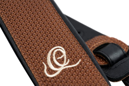 ORTEGA Echtledergitarrengurt - Tan Braid