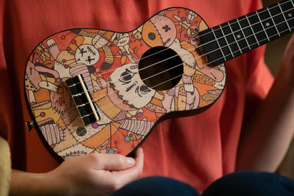 KEIKI K2 Serie Sopran Ukulele Set - Agathis / ABS Voodoo Puppet