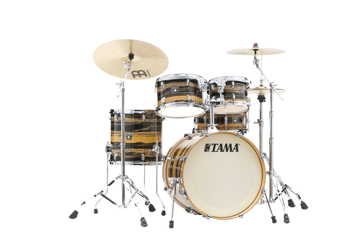 TAMA Superstar Classic Drum Set 5 teilig - Natural Ebony Tiger Wrap/Chrom HW + SM5W Hardware Kit