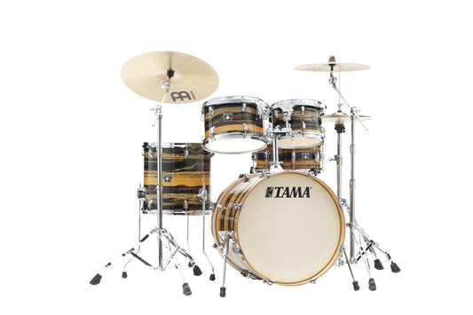 TAMA Superstar Classic Drum Set 5 teilig - Natural Ebony Tiger Wrap/Chrom HW + SM5W Hardware Kit