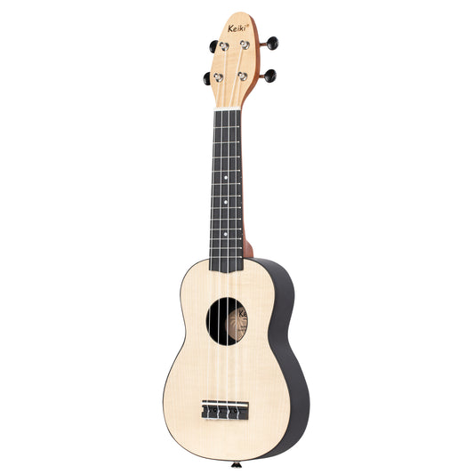 KEIKI K2 Serie Sopran Ukulele Lefty Set - Maple Natural / ABS
