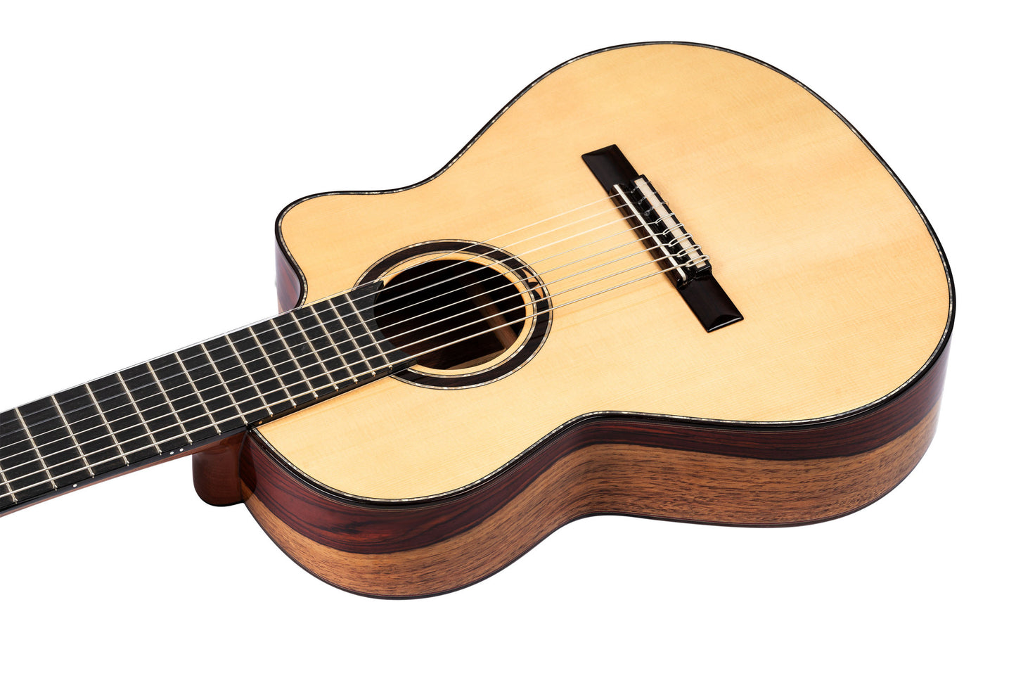 ORTEGA Javier Reyes Signature Konzertgitarre 4/4 8-Saiter Made in Spain - Natur inkl. Koffer