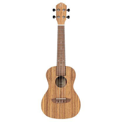 ORTEGA Timber Serie Konzert Preamp Ukulele 4 String Lefty - Zebrawood Natural + Bag