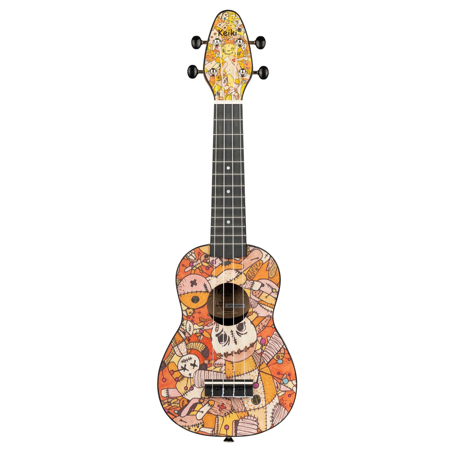 KEIKI K2 Serie Sopran Ukulele Set - Agathis / ABS Voodoo Puppet