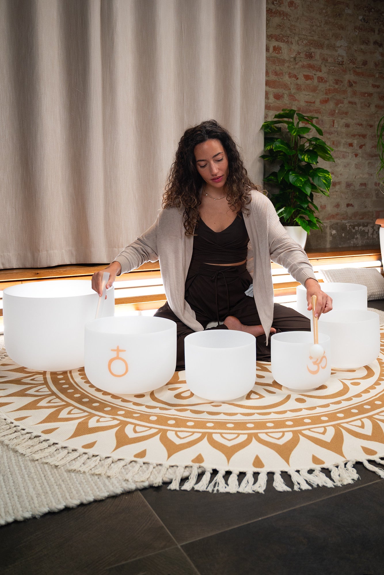 MEINL Sonic Energy 6-piece Om Crystal Singing Bowl Set