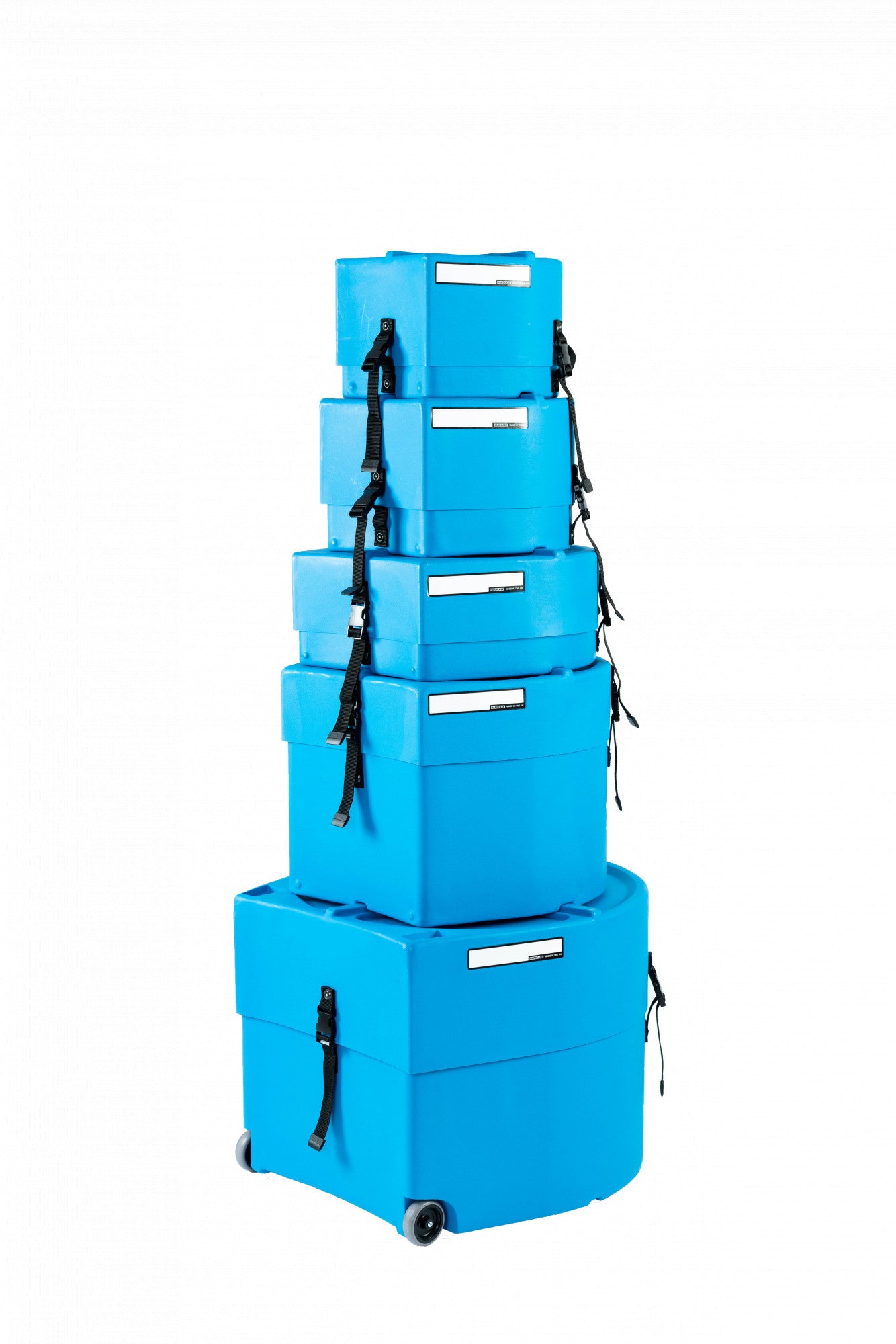 HARDCASE Fusion Case Set 2 - 20“ Bass Drum, 10“ Tom, 12“ Tom, 14“ Floor Tom, 14“ Snare Drum - Light Blue / fully lined