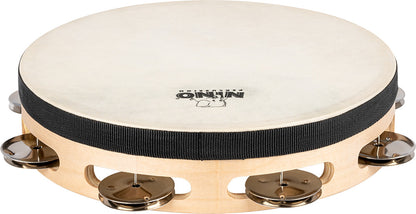 NINO Percussion Tamburin mit Kunststofffell - 8” einreihig