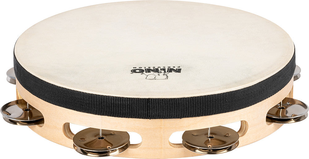 NINO Percussion Tamburin mit Kunststofffell - 8” einreihig