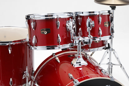 TAMA Imperialstar Drum Set 5 teilig - Burnt Red Mist/Chrom HW + MEINL Cymbals HCS Cymbal Kit/Stage Master Double-Braced Hardware Kit