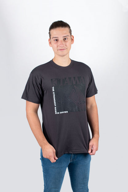 TAMA T-Shirt in dunkelgrau mit Logo und "The Strongest Name" Schriftzug auf der Brust