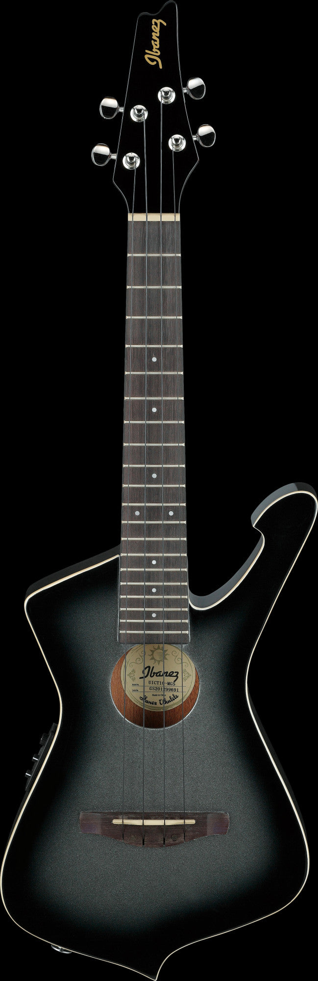IBANEZ Iceman Tenor Ukulele 4-String - Metallic Gray Sunburst + Gig Bag