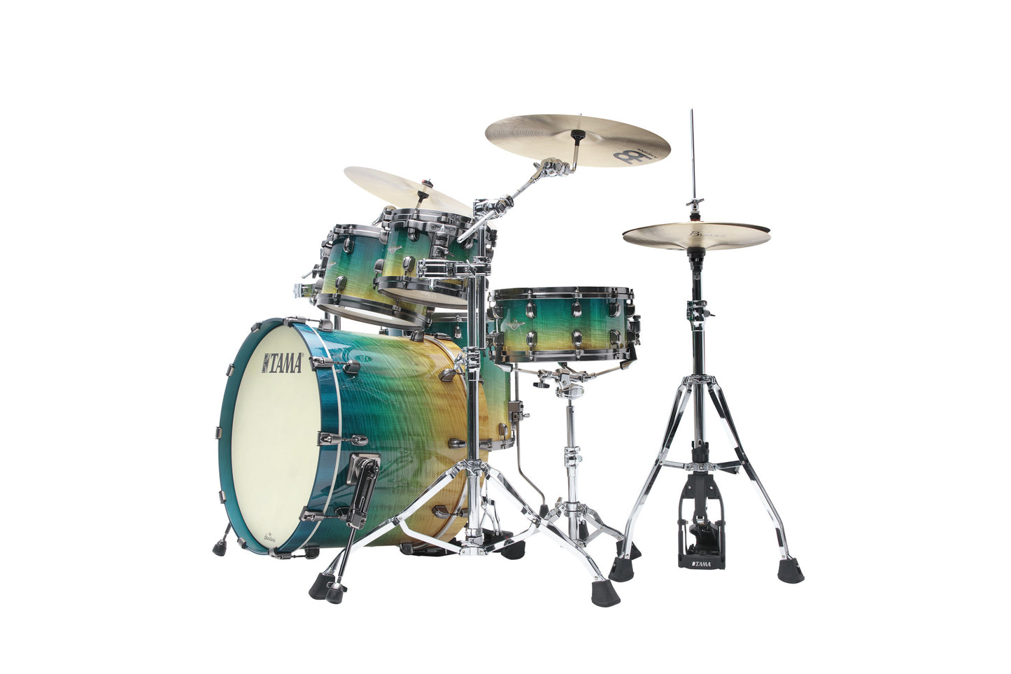 TAMA Starclassic Maple Exotic Shell Kit 4 pcs - Marine Shoreline Movingui Fade/Smoked Black Nickel HW