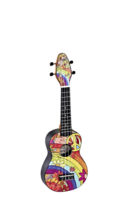 KEIKI K2 Serie Sopran Ukulele Set - Agathis / Peace '68"