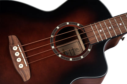 ORTEGA Deep Series 7 Medium Scale Acoustic Bass 4 String - Spruce / Mahogany Bourbon Fade
